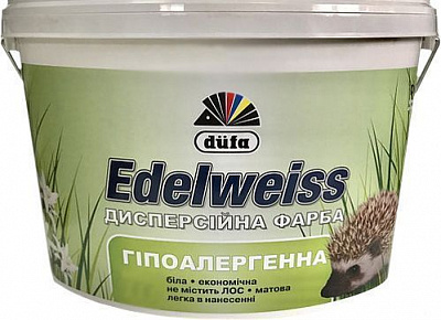 Краска акриловая Dufa гипоаллергенная Edelweiss D601 мат белый 14кг