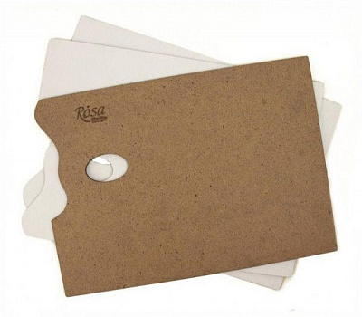 Палітра дерев'яна прямокутна ДВП ґрунтована 25x35см