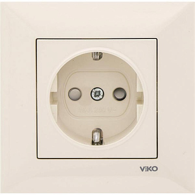 Розетка Viko Meridian с заземлением и з/ш кремовая