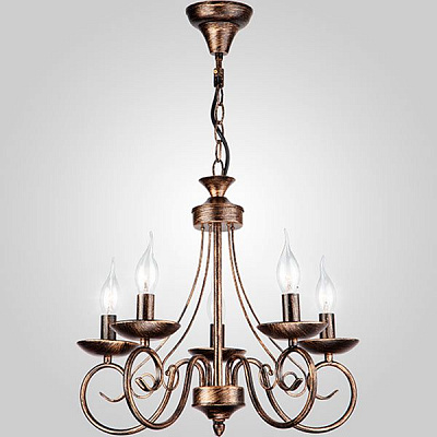 Люстра подвесная Strotskis Luciana 5x60 Вт E14 черный/золото 22404/5 