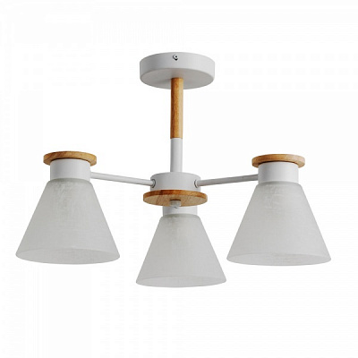Світильник стельовий Arte Lamp 3x60 Вт E14 білий/дерево A1031PL-3WH