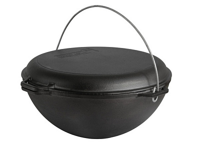 Казан Brizoll ø360 мм 137 мм 10 л азиатский чугунный 10 л с чугунной крышкой-сковородой