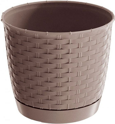 Горщик пластиковий Prosperplast Ratolla round круглий 2,8л мокко (70764-7529)