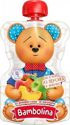 Пюре Bambolina яблоко-персик 90 г 