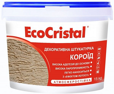 Декоративная штукатурка короед EcoCristal ИР-53 2,0 мм 25 кг белый