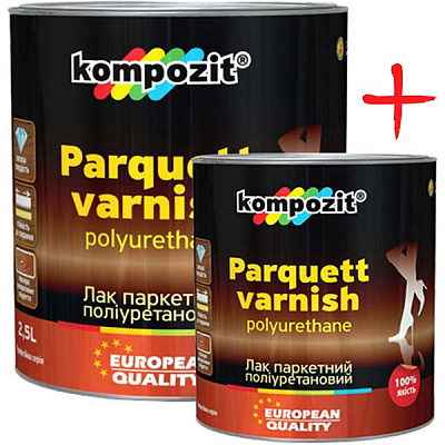 Лак Kompozit паркетный глянцевый 2.5 л + 0.7 л