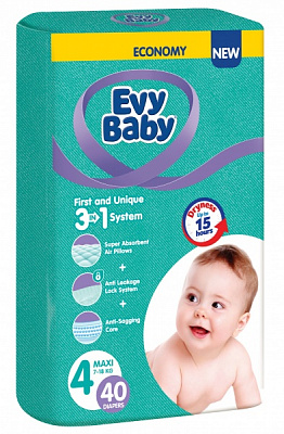 Подгузники Evy Baby Maxi 7-18 кг 40 шт.