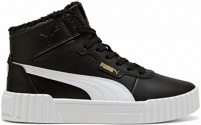 Кроссовки для девочек демисезонные Puma Carina 3.0 Mid WTR Jr 40358001 р.39 черные