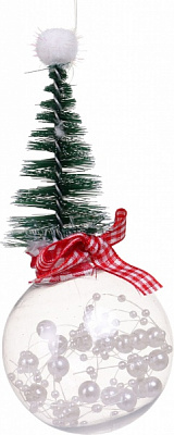 Декоративна підвіска Куля з декором 13x16 см прозорий NY21114