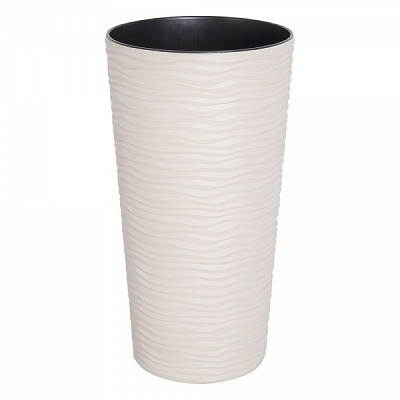 Вазон пластиковый Алеана Фьюжн круглый 22 л белая роза 