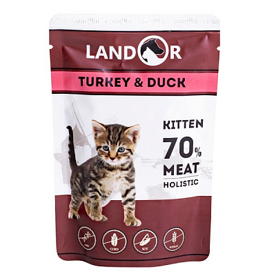 Консерва для кошенят LANDOR Kitten Індичка та качка 85 г