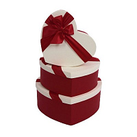 Коробка подарункова Серце бордове з бантиком 3365-1 22.7x19.8x9 см