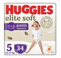 Подгузники-трусики Huggies ES Pant (5) Mega 12-17 кг 34 шт.