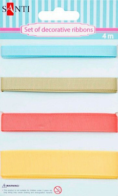 Декоративний елемент стрічок декоративних, 7мм, 10мм, 13мм, 20мм, 4м/уп, кораловий 1 комплектів 4 шт. Santi
