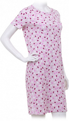 Сукня домашня жіноча Flis clothes Серденько р. S рожевий із принтом
