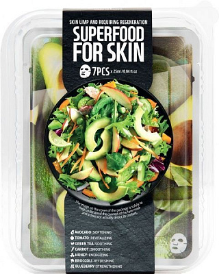 Набір масок для обличчя Superfood Пом'якшення шкіри 25 мл 7 шт.