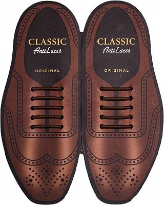 Шнурки силиконовые AntiLaces Classic CBR30 коричневый 