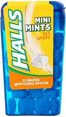 Леденцы Halls Mint mini зі смаком Цитрусових фруктів 12,5 г 