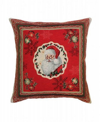 Подушка декоративная Санта 45x45 см бело-красный Прованс 