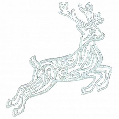 Елочная игрушка Олень 2Д 12 см белый