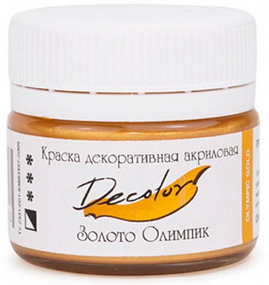 Акрил для декора Золото Олимпик 20 мл Деколор ТАИР