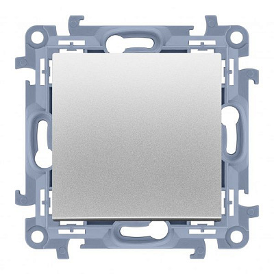 Вимикач одноклавішний Simon 10 без підсвітки 10 А 250В сріблястий CW1.01/43