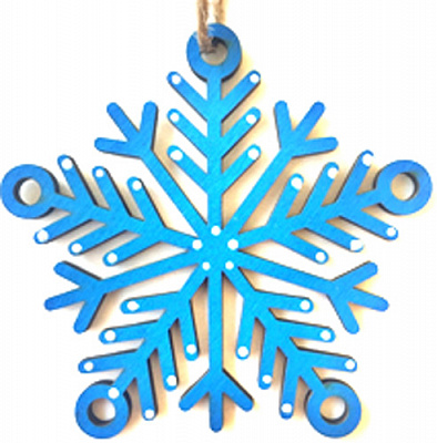 Подвеска Снежинка 9 см синий 1220367