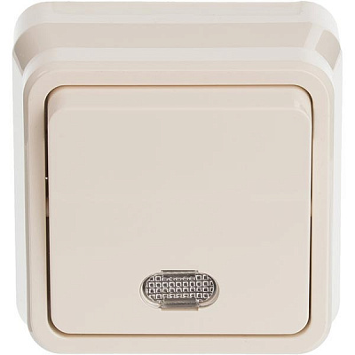 Вимикач одинарний з підсвіткою Misya кремовий