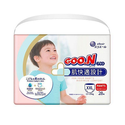 Подгузники-трусики Goon Plus 13-25 кг BigBig XXL унисекс 28 шт./уп.
