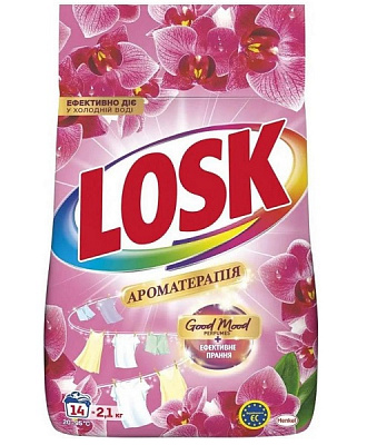 Порошок для машинной и ручной стирки Losk АТ Эфирные масла и аромат Малазийского цветка 2,1 кг