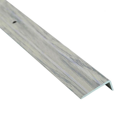 Поріжок алюмінієвий декорований Braz Line рифлений з отворами 24,5х10x900 мм дуб іспанський