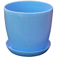 Горщик пластиковий Омела Омела Глянець 3,3 літра круглий 3,3л блакитний 