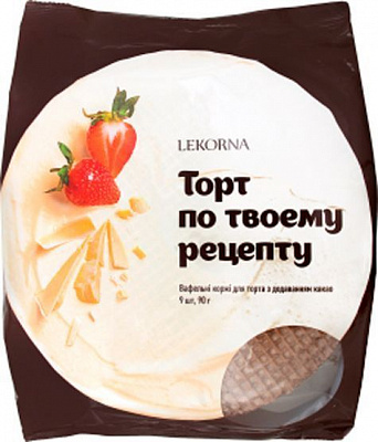 Коржи вафельные ЛЕКОРНА с добавлением какао 90 г (4820143330989)
