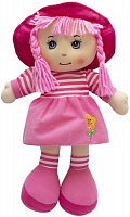 Лялька Девілон 860920 м'яконабивна з вишитим обличчям 36 см рожева