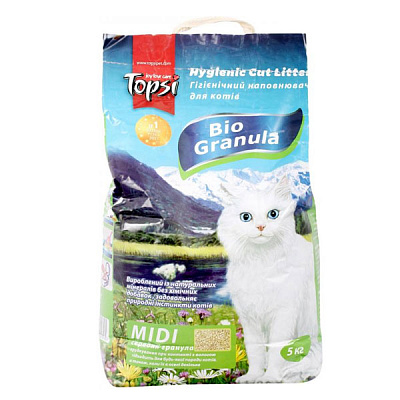 Наповнювач для котячого туалету Topsi Біогранула midi 5 кг