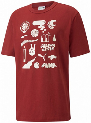 Футболка Puma Downtown Graphic Tee 53159622 р.S червоний