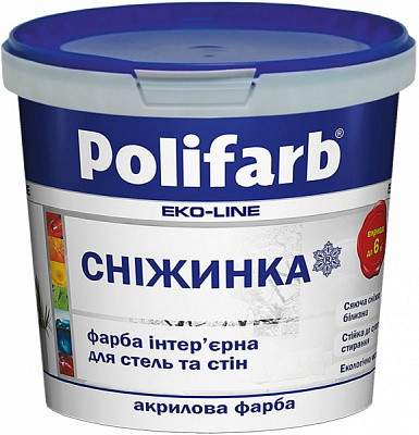 Краска акриловая Polifarb Снежинка мат белый 6,5кг 
