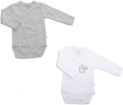Боді дитяче Mungan baby 2 шт. р.50-56 білий із сірим 56493