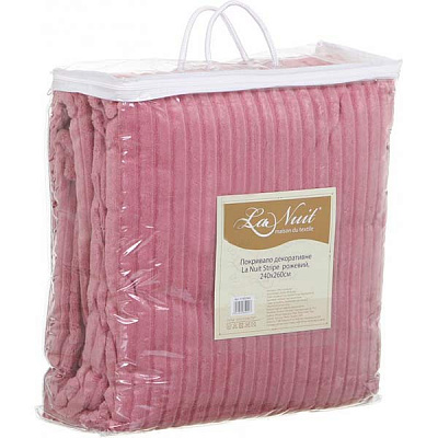 Покрывало La Nuit Stripe 240x260 см розовое
