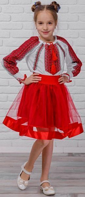 Юбка для девочек Волыняночка Сварга р.104-110 красный 