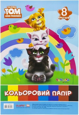 Папір кольоровий А4 8 аркушів кольоровий Talking Friends