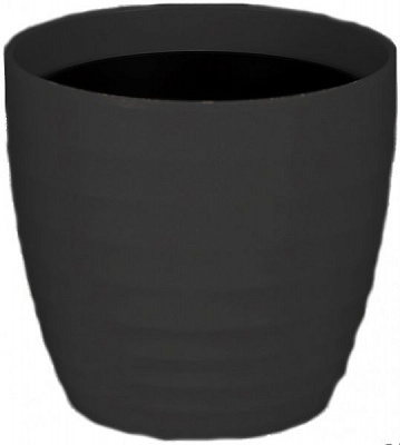Кашпо керамічне Scheurich з технічним горщиком круглий 7 л антрацит