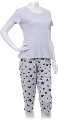 Костюм домашний женский Flis clothes Ночная звездочка р. XL черный с серым 