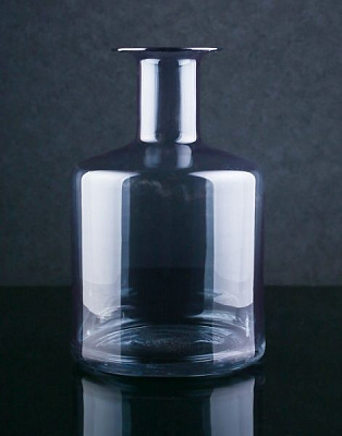 Ваза стеклянная серая 18х28 см