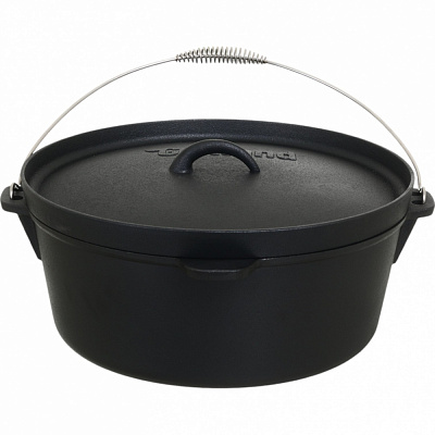 Казан Grilland 12 л чугунный туристический с крышкой UHR111703