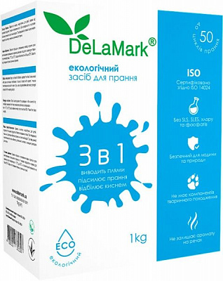 Підсилювач для машинного та ручного прання DeLaMark Eco 3 в 1 1 кг