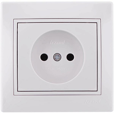 Розетка без заземления Lezard Mira 16 А 250 В 701-0202-121В, без шторок белый