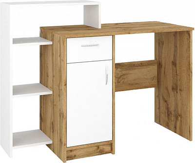 Стол письменный Пехотин Кредо 1166х750 (920)х480) дуб тахо / белый 