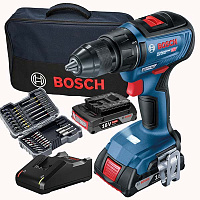 Шуруповерт акумуляторний Bosch Professional GSR 18V-50 з набором приладдя 43 пр. 06019H5004