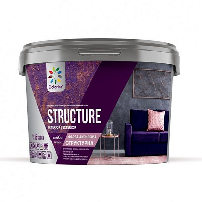 Фарба структурна акрилова COLORINA Structure мат білий 8кг